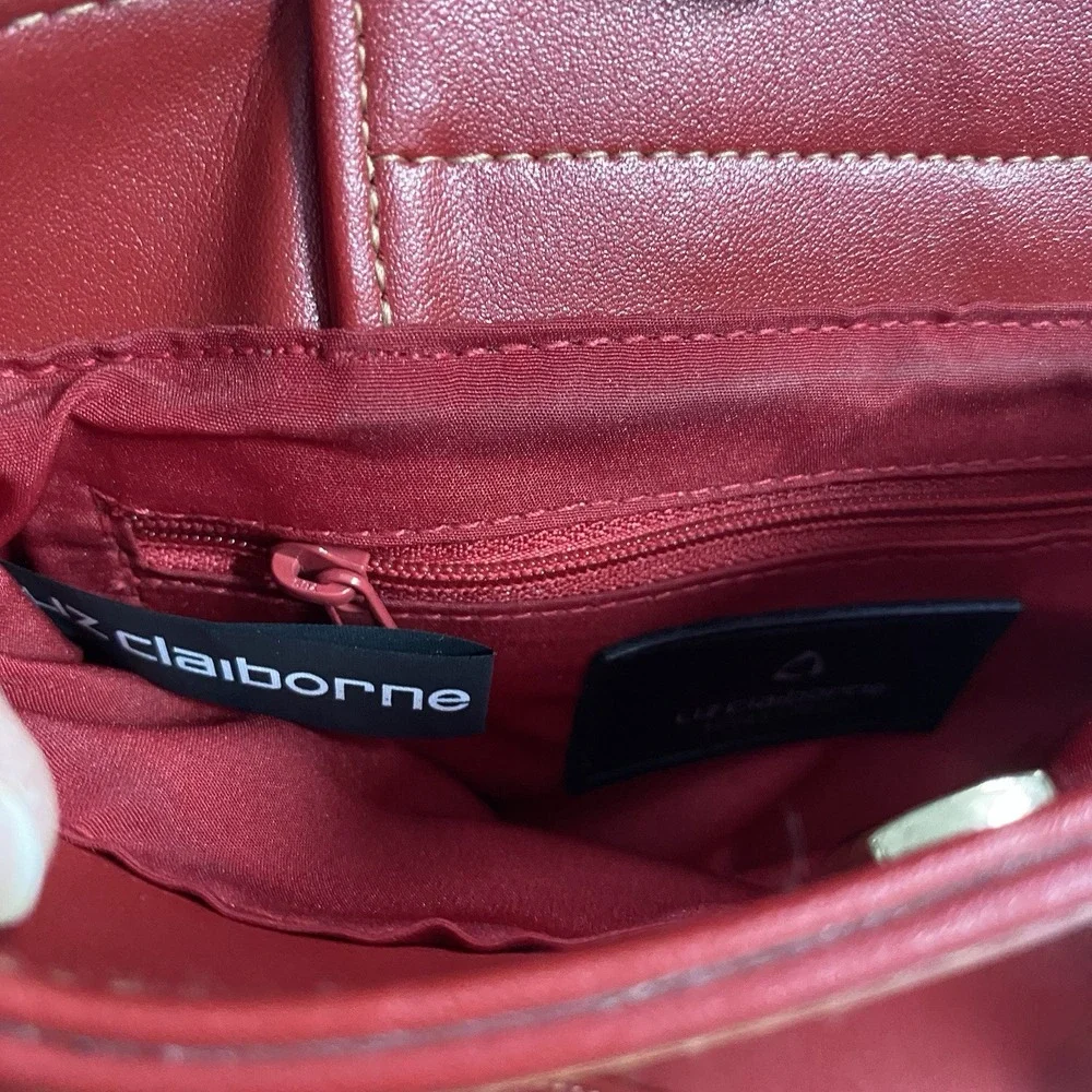 Liz Claiborne accessories Red‎ Purse/shoulder Bag. Double Strap Snap Closure